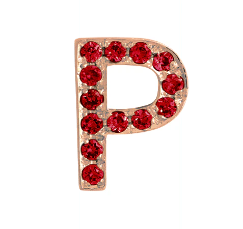 Rose Gold, Ruby Letter Bead - Image 18