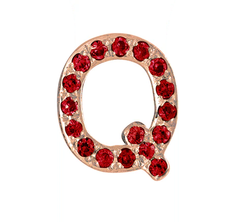 Rose Gold, Ruby Letter Bead - Image 19