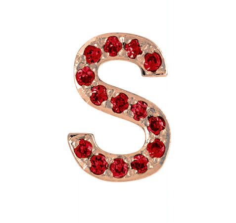 Rose Gold, Ruby Letter Bead - Image 21