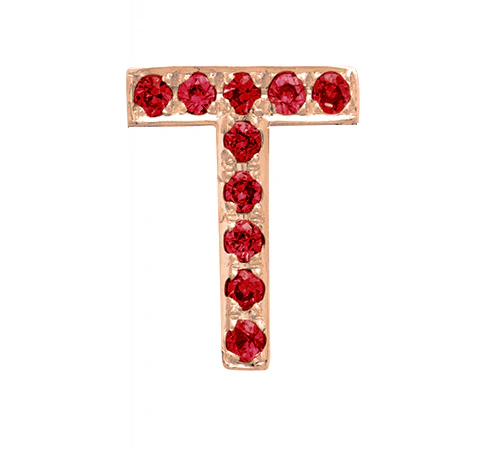 Rose Gold, Ruby Letter Bead - Image 22