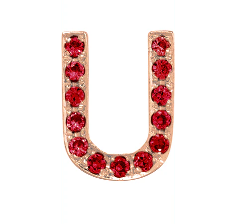 Rose Gold, Ruby Letter Bead - Image 23