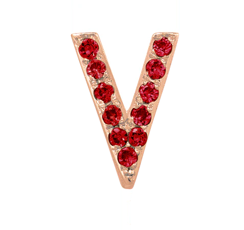 Rose Gold, Ruby Letter Bead - Image 24