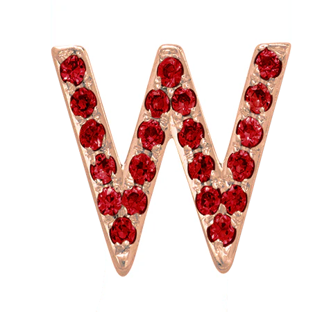 Rose Gold, Ruby Letter Bead - Image 25