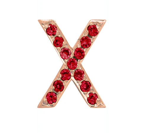 Rose Gold, Ruby Letter Bead - Image 26