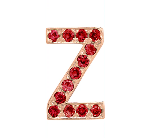 Rose Gold, Ruby Letter Bead - Image 28