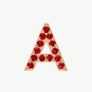 Rose Gold, Ruby Letter Bead - Image 29