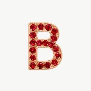 Rose Gold, Ruby Letter Bead - Image 30
