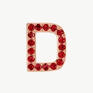 Rose Gold, Ruby Letter Bead - Image 32