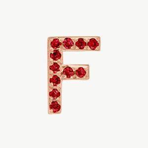Rose Gold, Ruby Letter Bead - Image 34