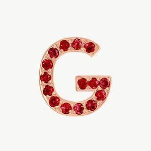 Rose Gold, Ruby Letter Bead - Image 35