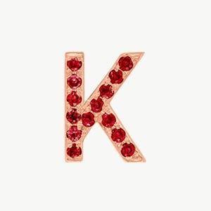 Rose Gold, Ruby Letter Bead - Image 39