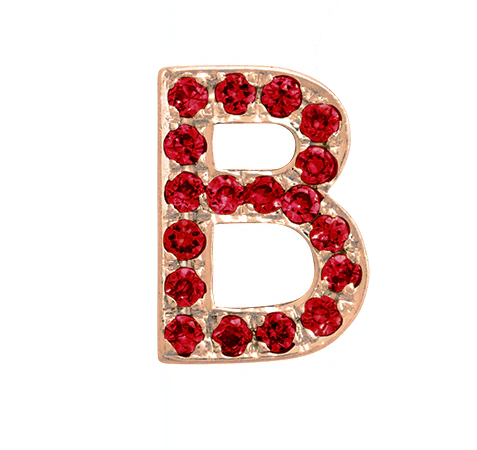 Rose Gold, Ruby Letter Bead - Image 4