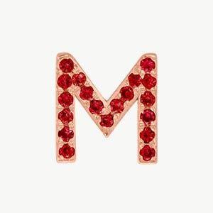 Rose Gold, Ruby Letter Bead - Image 41
