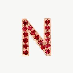 Rose Gold, Ruby Letter Bead - Image 42