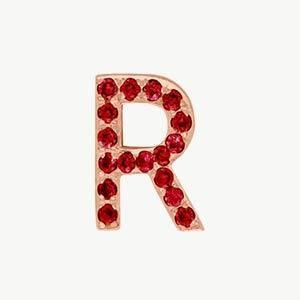 Rose Gold, Ruby Letter Bead - Image 46