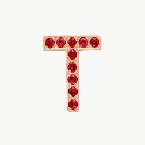 Rose Gold, Ruby Letter Bead - Image 48