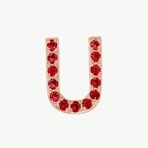 Rose Gold, Ruby Letter Bead - Image 49