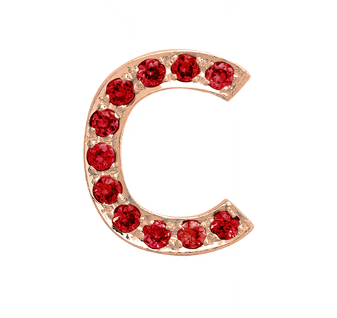 Rose Gold, Ruby Letter Bead - Image 5