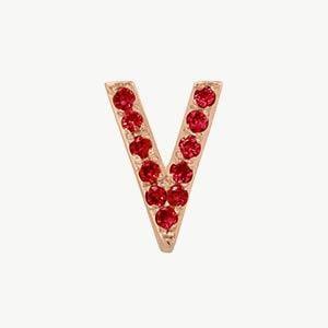 Rose Gold, Ruby Letter Bead - Image 50