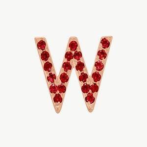 Rose Gold, Ruby Letter Bead - Image 51