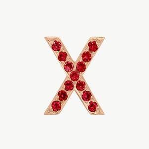 Rose Gold, Ruby Letter Bead - Image 52