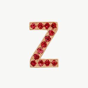 Rose Gold, Ruby Letter Bead - Image 54