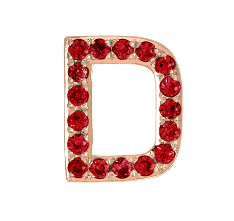 Rose Gold, Ruby Letter Bead - Image 6