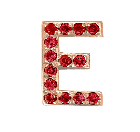 Rose Gold, Ruby Letter Bead - Image 7