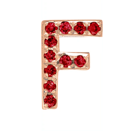 Rose Gold, Ruby Letter Bead - Image 8
