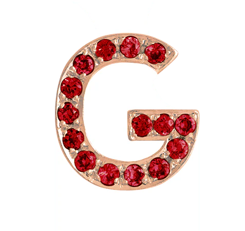 Rose Gold, Ruby Letter Bead - Image 9