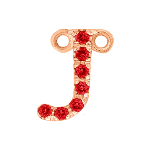 Ruby + 14k Rose Gold Letter Charm - Image 10