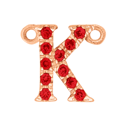 Ruby + 14k Rose Gold Letter Charm - Image 11