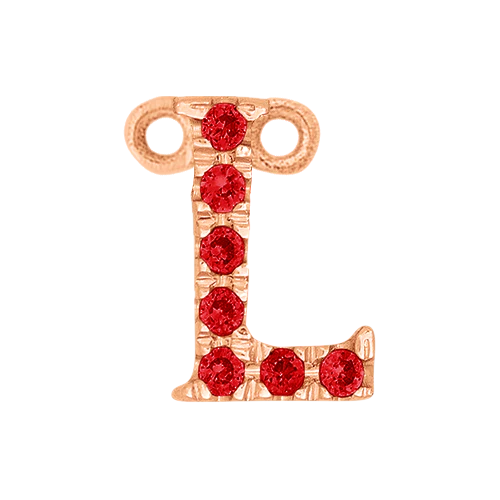 Ruby + 14k Rose Gold Letter Charm - Image 12