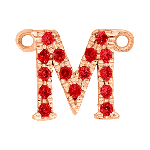 Ruby + 14k Rose Gold Letter Charm - Image 13