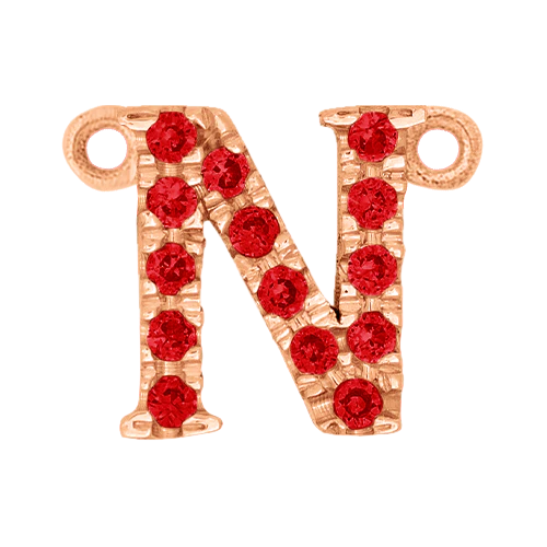 Ruby + 14k Rose Gold Letter Charm - Image 14
