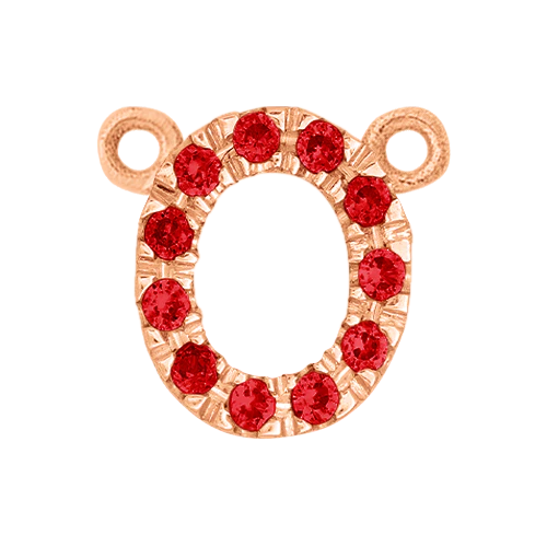 Ruby + 14k Rose Gold Letter Charm - Image 15