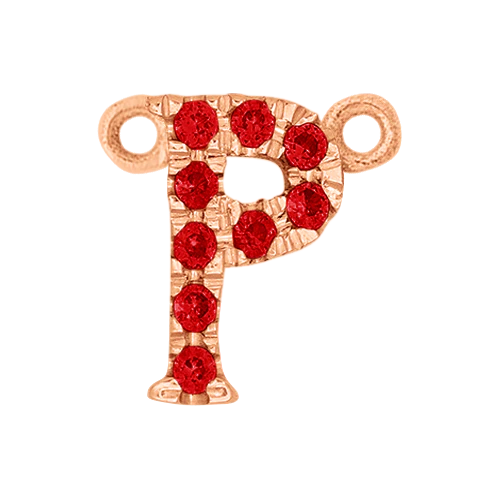 Ruby + 14k Rose Gold Letter Charm - Image 16