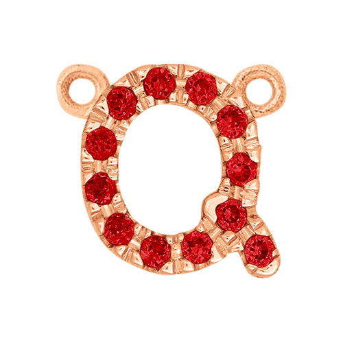 Ruby + 14k Rose Gold Letter Charm - Image 17