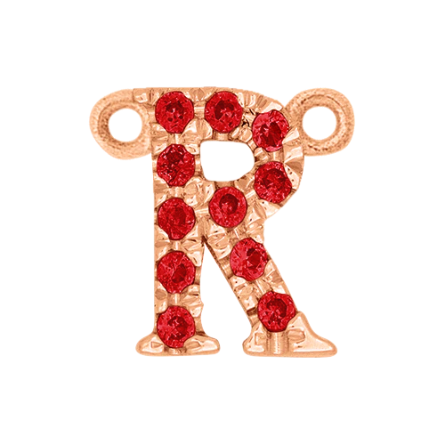 Ruby + 14k Rose Gold Letter Charm - Image 18