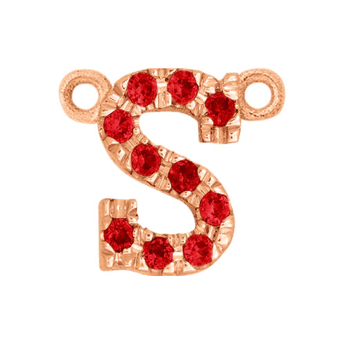 Ruby + 14k Rose Gold Letter Charm - Image 19