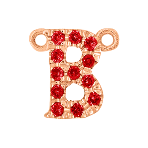 Ruby + 14k Rose Gold Letter Charm - Image 2