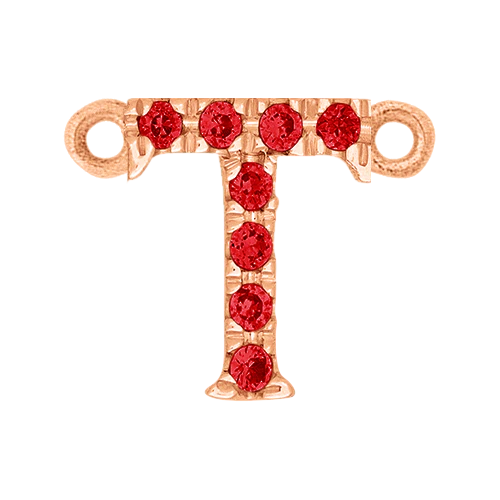 Ruby + 14k Rose Gold Letter Charm - Image 20