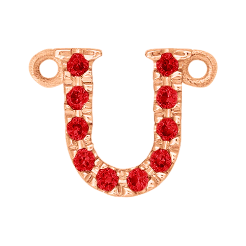 Ruby + 14k Rose Gold Letter Charm - Image 21