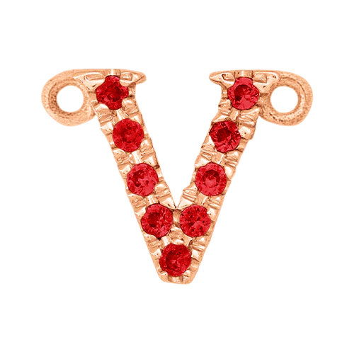 Ruby + 14k Rose Gold Letter Charm - Image 22