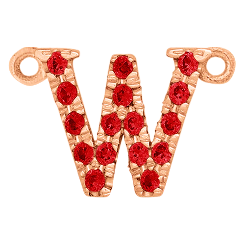 Ruby + 14k Rose Gold Letter Charm - Image 23