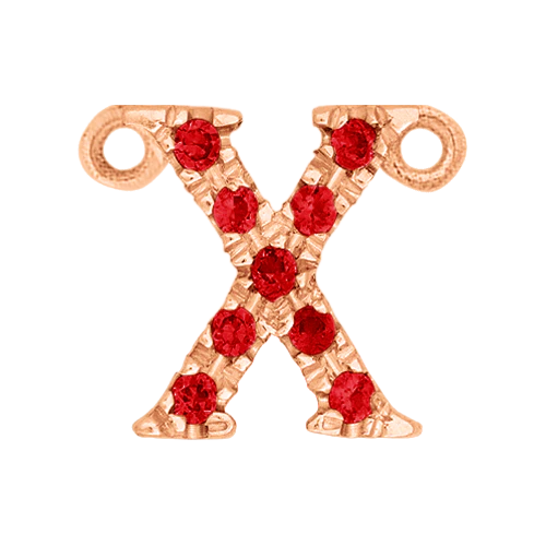 Ruby + 14k Rose Gold Letter Charm - Image 24