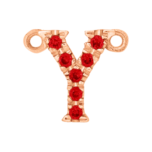 Ruby + 14k Rose Gold Letter Charm - Image 25