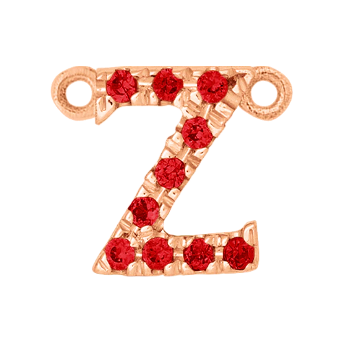 Ruby + 14k Rose Gold Letter Charm - Image 26