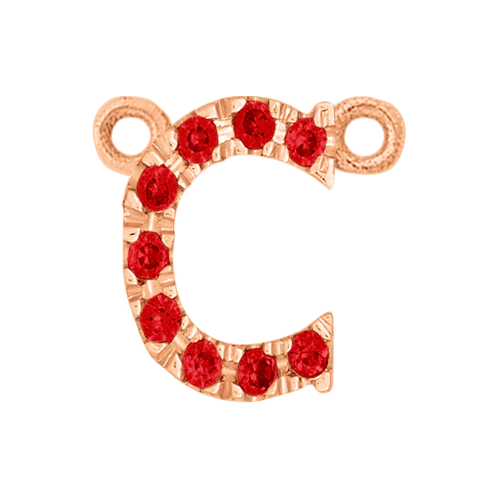 Ruby + 14k Rose Gold Letter Charm - Image 3