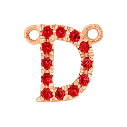 Ruby + 14k Rose Gold Letter Charm - Image 4
